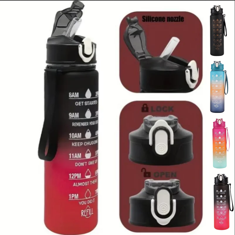 Outdoor Sports Adventure - Borraccia Sportiva da 750ml con Cannuccia